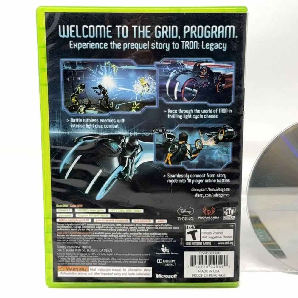 Tron Evolution Microsoft Xbox 360 2010 Complete CIB Refurbished Tested